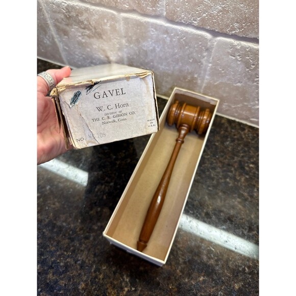 Vintage W. C. Horn, Division of The C. R. Gibson Co, Wooden Gavel EUC - Picture 7 of 7